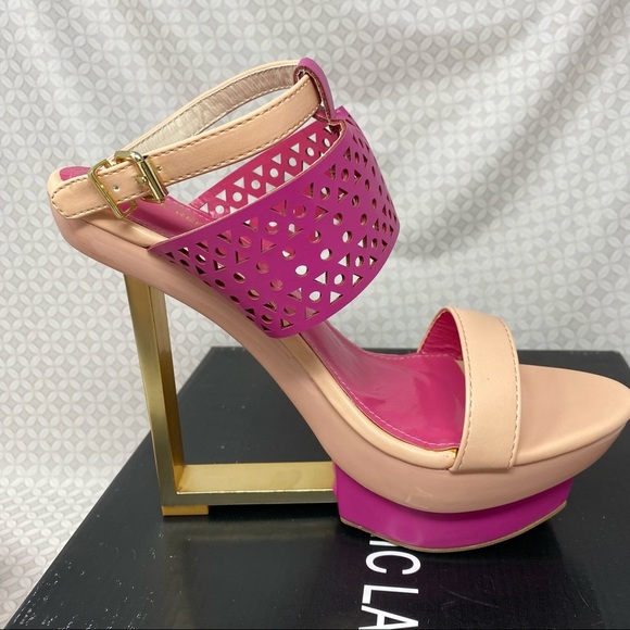 Shoe republic LA GAL pink gold platform heels - Picture 7 of 15